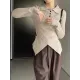 Asymmetric Buttoned Hollow Long Sleeves Skinny Lapel Sweater Pullovers Knitwear Asymmetric Buttoned Hollow Long Sleeves Skinny Lapel Sweater Pullovers Knitwear