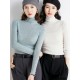 Simple Skinny Long Sleeves Solid Color High-Neck Sweater Tops Pullovers Simple Skinny Long Sleeves Solid Color High-Neck Sweater Tops Pullovers