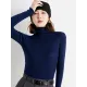 Simple Skinny Long Sleeves Solid Color High-Neck Sweater Tops Pullovers Simple Skinny Long Sleeves Solid Color High-Neck Sweater Tops Pullovers
