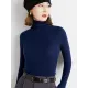 Simple Skinny Long Sleeves Solid Color High-Neck Sweater Tops Pullovers Simple Skinny Long Sleeves Solid Color High-Neck Sweater Tops Pullovers