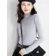 Simple Skinny Long Sleeves Solid Color High-Neck Sweater Tops Pullovers Simple Skinny Long Sleeves Solid Color High-Neck Sweater Tops Pullovers