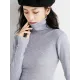 Simple Skinny Long Sleeves Solid Color High-Neck Sweater Tops Pullovers Simple Skinny Long Sleeves Solid Color High-Neck Sweater Tops Pullovers
