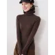 Simple Skinny Long Sleeves Solid Color High-Neck Sweater Tops Pullovers Simple Skinny Long Sleeves Solid Color High-Neck Sweater Tops Pullovers
