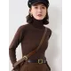 Simple Skinny Long Sleeves Solid Color High-Neck Sweater Tops Pullovers Simple Skinny Long Sleeves Solid Color High-Neck Sweater Tops Pullovers