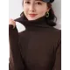 Simple Skinny Long Sleeves Solid Color High-Neck Sweater Tops Pullovers Simple Skinny Long Sleeves Solid Color High-Neck Sweater Tops Pullovers