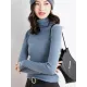 Simple Skinny Long Sleeves Solid Color High-Neck Sweater Tops Pullovers Simple Skinny Long Sleeves Solid Color High-Neck Sweater Tops Pullovers