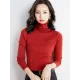 Simple Skinny Long Sleeves Solid Color High-Neck Sweater Tops Pullovers Simple Skinny Long Sleeves Solid Color High-Neck Sweater Tops Pullovers