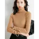 Simple Skinny Long Sleeves Solid Color High-Neck Sweater Tops Pullovers Simple Skinny Long Sleeves Solid Color High-Neck Sweater Tops Pullovers