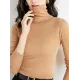 Simple Skinny Long Sleeves Solid Color High-Neck Sweater Tops Pullovers Simple Skinny Long Sleeves Solid Color High-Neck Sweater Tops Pullovers
