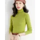 Simple Skinny Long Sleeves Solid Color High-Neck Sweater Tops Pullovers Simple Skinny Long Sleeves Solid Color High-Neck Sweater Tops Pullovers