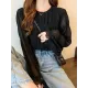 Pleated Solid Color Flared Sleeves Loose Round-Neck T-Shirts Pleated Solid Color Flared Sleeves Loose Round-Neck T-Shirts