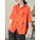 Drawstring Split-Joint Loose Short Sleeves Hooded T-Shirts Drawstring Split-Joint Loose Short Sleeves Hooded T-Shirts