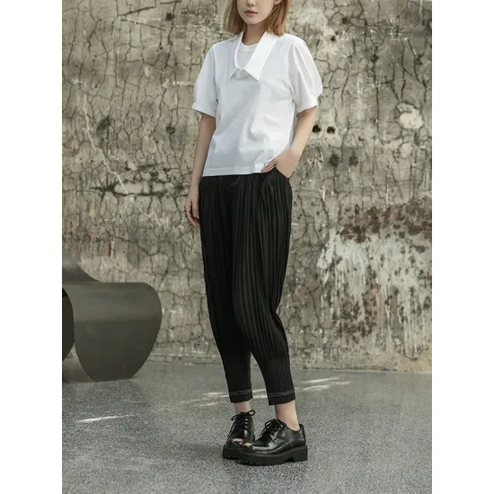 Solid Color Loose Short Sleeves T-Shirts Tops