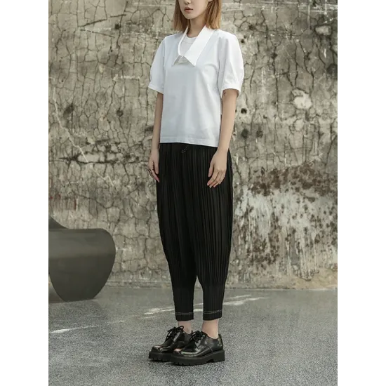 Solid Color Loose Short Sleeves T-Shirts Tops