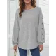 Simple Loose Long Sleeves Solid Color Round-Neck T-Shirts Tops Simple Loose Long Sleeves Solid Color Round-Neck T-Shirts Tops