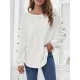 Simple Loose Long Sleeves Solid Color Round-Neck T-Shirts Tops Simple Loose Long Sleeves Solid Color Round-Neck T-Shirts Tops