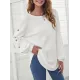 Simple Loose Long Sleeves Solid Color Round-Neck T-Shirts Tops Simple Loose Long Sleeves Solid Color Round-Neck T-Shirts Tops