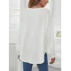 Simple Loose Long Sleeves Solid Color Round-Neck T-Shirts Tops Simple Loose Long Sleeves Solid Color Round-Neck T-Shirts Tops