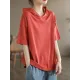Hooded Solid Color Short Sleeves Hooded T-Shirts Tops Hooded Solid Color Short Sleeves Hooded T-Shirts Tops