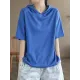 Hooded Solid Color Short Sleeves Hooded T-Shirts Tops Hooded Solid Color Short Sleeves Hooded T-Shirts Tops