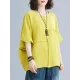 Solid Color Split-Joint Batwing Sleeves Loose Round-neck T-Shirts Tops