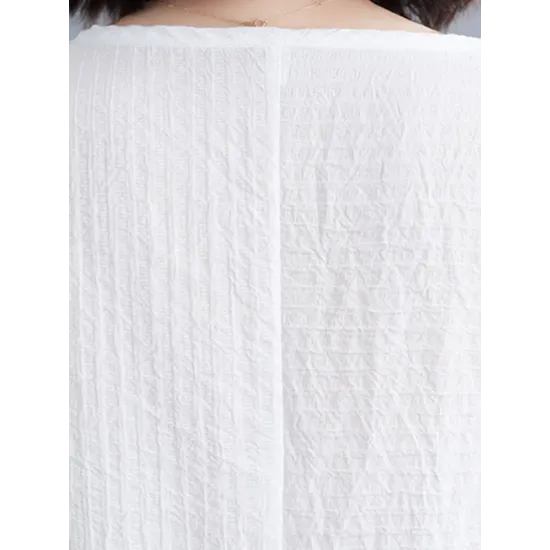Solid Color Split-Joint Batwing Sleeves Loose Round-neck T-Shirts Tops