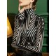 Striped Long Sleeves Skinny High-Neck T-Shirts Tops Striped Long Sleeves Skinny High-Neck T-Shirts Tops