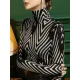 Striped Long Sleeves Skinny High-Neck T-Shirts Tops Striped Long Sleeves Skinny High-Neck T-Shirts Tops