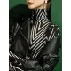 Striped Long Sleeves Skinny High-Neck T-Shirts Tops Striped Long Sleeves Skinny High-Neck T-Shirts Tops