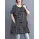 Striped Loose Short Sleeves Round-Neck T-Shirts Striped Loose Short Sleeves Round-Neck T-Shirts