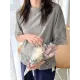 Hollow Solid Color Split-Joint Half Sleeves Loose Round-Neck T-Shirts Hollow Solid Color Split-Joint Half Sleeves Loose Round-Neck T-Shirts