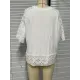 Hollow Solid Color Split-Joint Half Sleeves Loose Round-Neck T-Shirts Hollow Solid Color Split-Joint Half Sleeves Loose Round-Neck T-Shirts