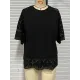 Hollow Solid Color Split-Joint Half Sleeves Loose Round-Neck T-Shirts Hollow Solid Color Split-Joint Half Sleeves Loose Round-Neck T-Shirts