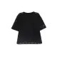 Hollow Solid Color Split-Joint Half Sleeves Loose Round-Neck T-Shirts Hollow Solid Color Split-Joint Half Sleeves Loose Round-Neck T-Shirts