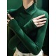 Solid Color Long Sleeves Skinny V-neck T-Shirts Tops Solid Color Long Sleeves Skinny V-neck T-Shirts Tops