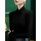 Solid Color Long Sleeves Skinny V-neck T-Shirts Tops Solid Color Long Sleeves Skinny V-neck T-Shirts Tops