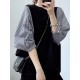 Split-Joint Half Sleeves Loose Round-Neck T-Shirts Split-Joint Half Sleeves Loose Round-Neck T-Shirts