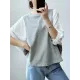 Split-Joint Half Sleeves Loose Round-Neck T-Shirts Split-Joint Half Sleeves Loose Round-Neck T-Shirts