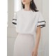 Falbala Tiered Short Sleeves Round-Neck T-Shirts Tops Falbala Tiered Short Sleeves Round-Neck T-Shirts Tops