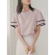 Falbala Tiered Short Sleeves Round-Neck T-Shirts Tops Falbala Tiered Short Sleeves Round-Neck T-Shirts Tops