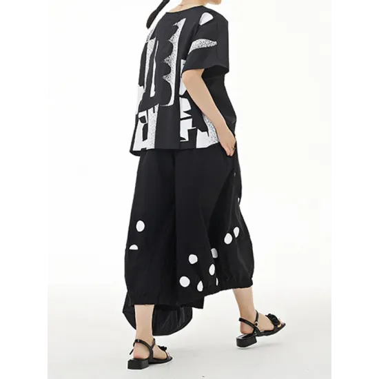 Printed Loose Short Sleeves Round-neck T-Shirts Tops Printed Loose Short Sleeves Round-neck T-Shirts Tops