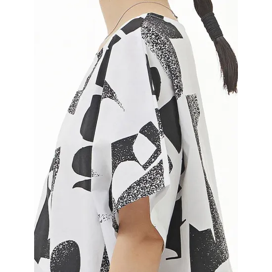 Printed Loose Short Sleeves Round-neck T-Shirts Tops Printed Loose Short Sleeves Round-neck T-Shirts Tops