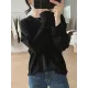 Solid Color Long Sleeves Loose Round-neck T-Shirts Tops Solid Color Long Sleeves Loose Round-neck T-Shirts Tops
