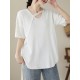 Solid Color Loose Short Sleeves V-neck T-shirts Solid Color Loose Short Sleeves V-neck T-shirts