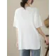 Solid Color Loose Short Sleeves V-neck T-shirts Solid Color Loose Short Sleeves V-neck T-shirts