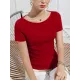Pleated Solid Color Irregular clipping Short Sleeves Round-neck T-Shirts Tops Pleated Solid Color Irregular clipping Short Sleeves Round-neck T-Shirts Tops
