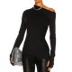 Stylish Solid Color One-Shoulder Long Sleeves T-Shirt Top Stylish Solid Color One-Shoulder Long Sleeves T-Shirt Top