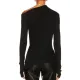 Stylish Solid Color One-Shoulder Long Sleeves T-Shirt Top Stylish Solid Color One-Shoulder Long Sleeves T-Shirt Top
