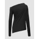 Stylish Solid Color One-Shoulder Long Sleeves T-Shirt Top Stylish Solid Color One-Shoulder Long Sleeves T-Shirt Top