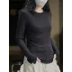 Solid Color Split-Joint Long Sleeves Skinny Round-neck T-shirts Solid Color Split-Joint Long Sleeves Skinny Round-neck T-shirts